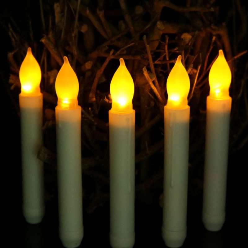 Flickering LED Tapered Candles 6pcs Battery Operated Electric Lights Dipped Melt 
