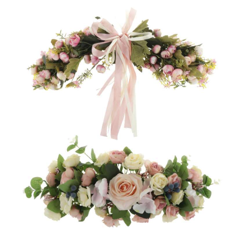 Jual 2x Artificial Silk Rose Flower Leaves Garland Wall Door Lintel Hanging Decor Online Oktober 2020 Blibli Com