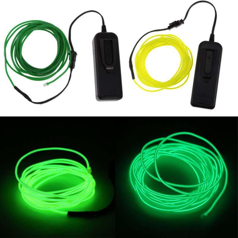 Jual 2pcs Car Interior Glow El Wire Neon Led Strip Light 2 3mm Stage Prop Green Online Januari 2021 Blibli