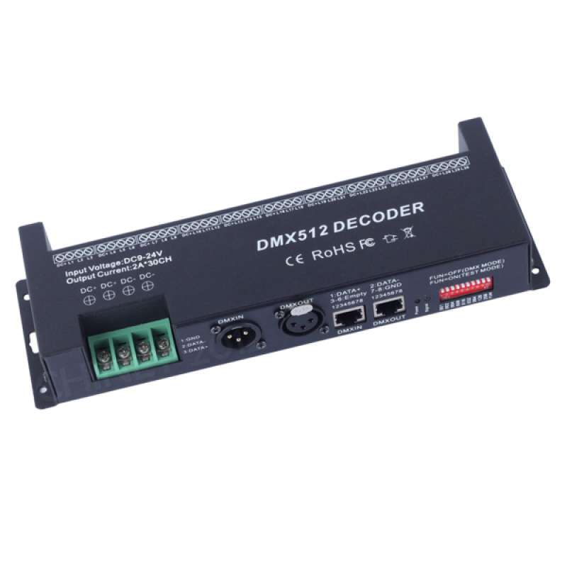 30channel DMX 512 RGB LED Strip Controller DMX Decoder LED DMX Dimmer Driver 12V 30channel DMX 512 RGB LED Strip Controller DMX Decoder LED DMX Dimmer Driver 12V