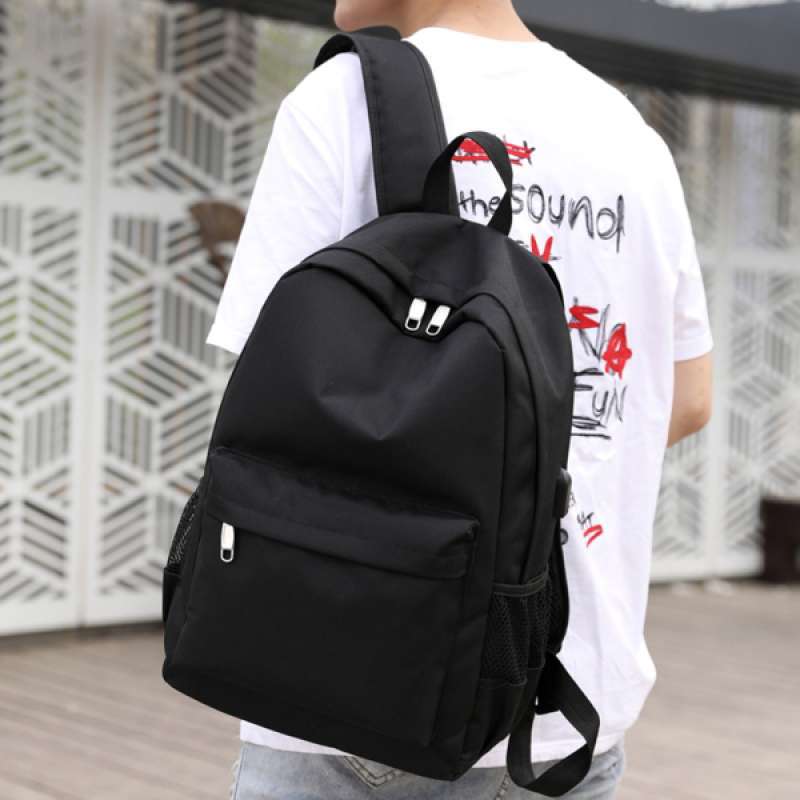 Jual Boy Girl Plain Black Backpack Rucksack School College Travel Laptop Work Bag Online Desember 2020 Blibli