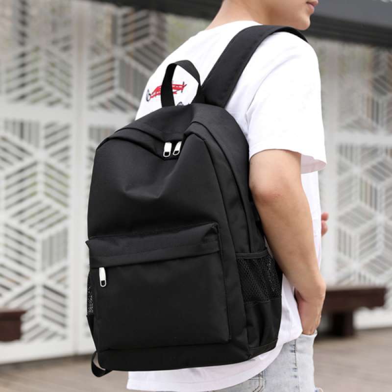 plain black school bag