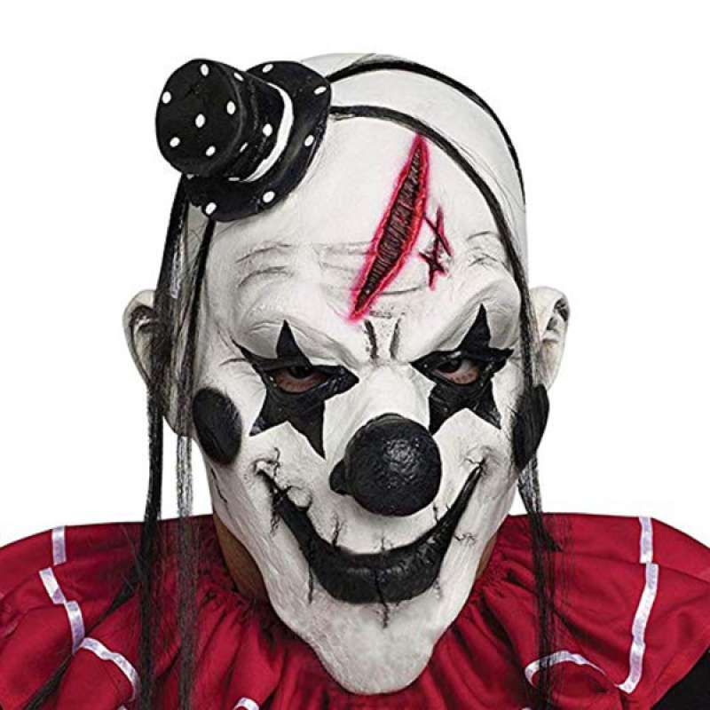 Jual Men S Scary Clown Mask Full Head Covered Monster Jester Mask Costume For Halloween Online April 2021 Blibli Find the perfect scary clown makeup stock photos and editorial news pictures from getty images. men s scary clown mask full head covered monster jester mask costume for halloween