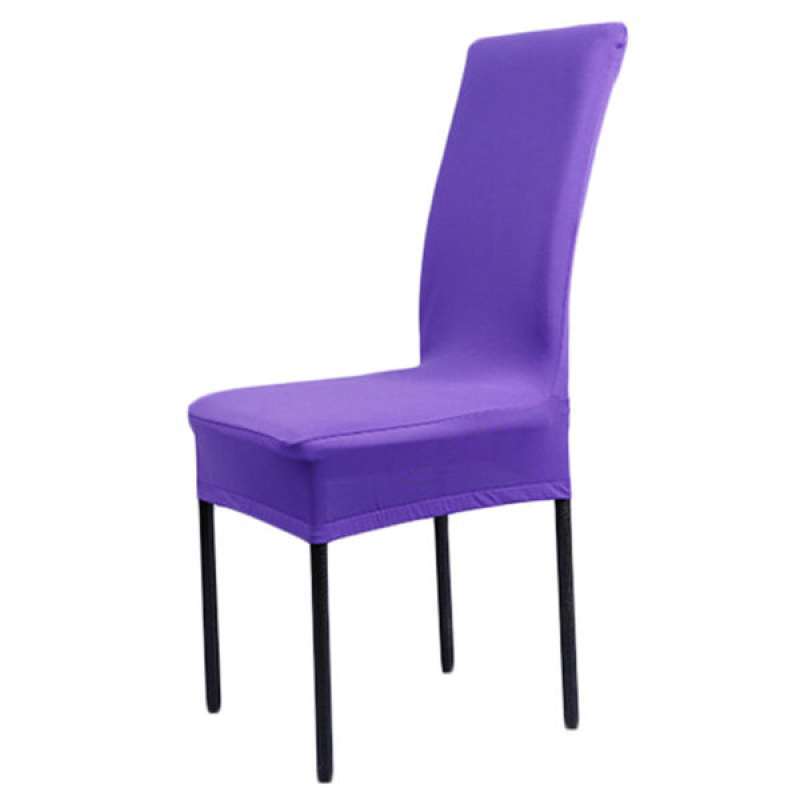 Jual 2pcs Solid Color Polyester Spandex Dining Stool Chair Cover Slipcover Purple Online Desember 2020 Blibli