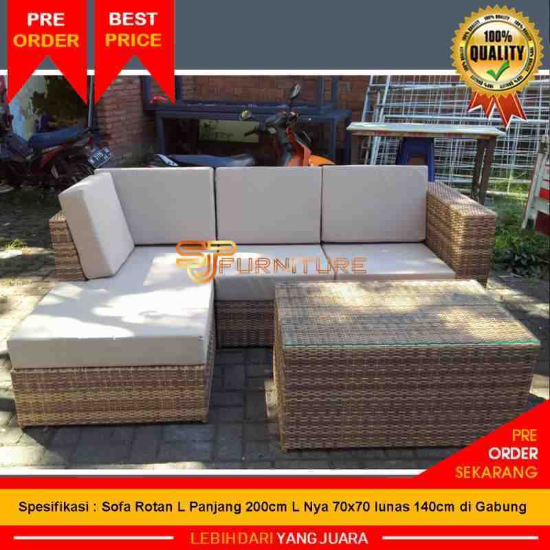 Sofa rotan clearance moden