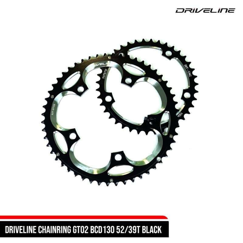 Promo DELTACYCLES DRIVELINE CHAINRING GT02 BCD130 52 39T BLACK
