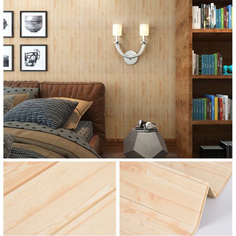 Jual Tjm Wallpaper Dinding Foam 3d Polos Kayu 70x70cm Wood Foam Kayu Foam Murah Terbaru Juni 2021 Blibli