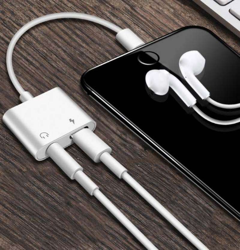 kabel j 009 converter double lightning to jack audio 3 5mm adapter charger for iphone 7 8 x 7 plus 8 plus splitter earphone