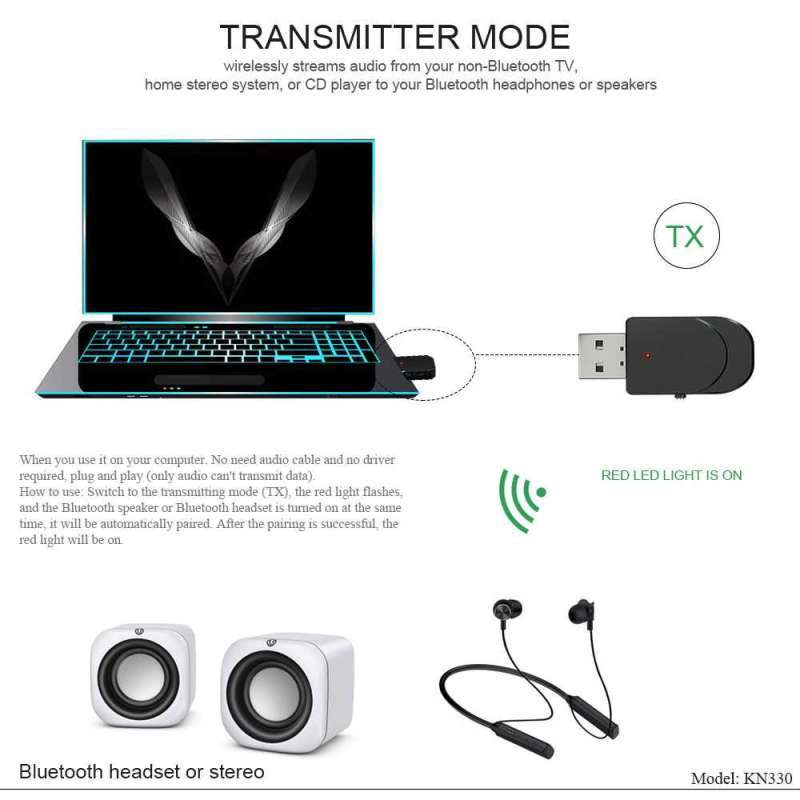 Jual Vikefon 2 In 1 Usb Audio Bluetooth 5 0 Transmitter Receiver Kn330 Online Februari 2021 Blibli