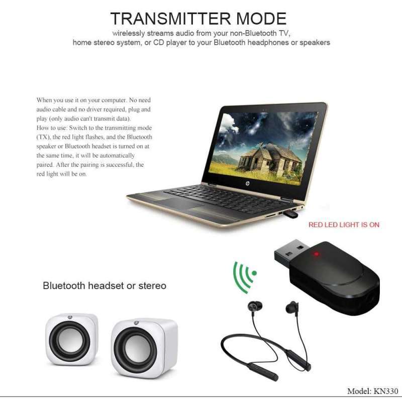 Jual Vikefon 2 In 1 Usb Audio Bluetooth 5 0 Transmitter Receiver Kn330 Online Februari 2021 Blibli