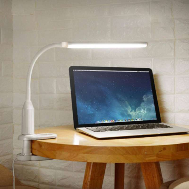 led lamp clip on reading light eye protection white for headboard computer
