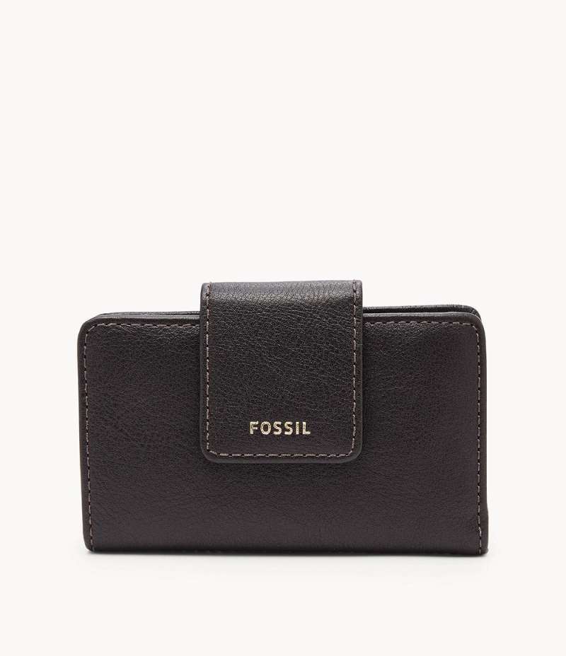 Fossil Madison Tab Multifunction Black Leather SWL2230001 Dompet Wanita Black