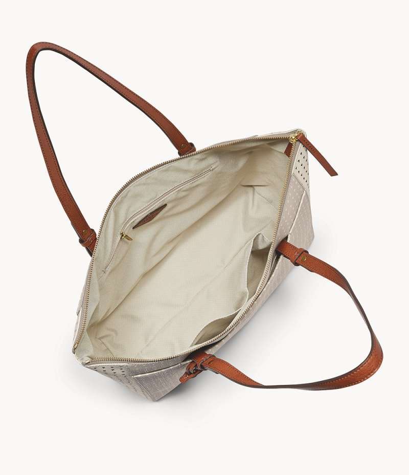 Promo Fossil Rachel Tote Grey Heart 