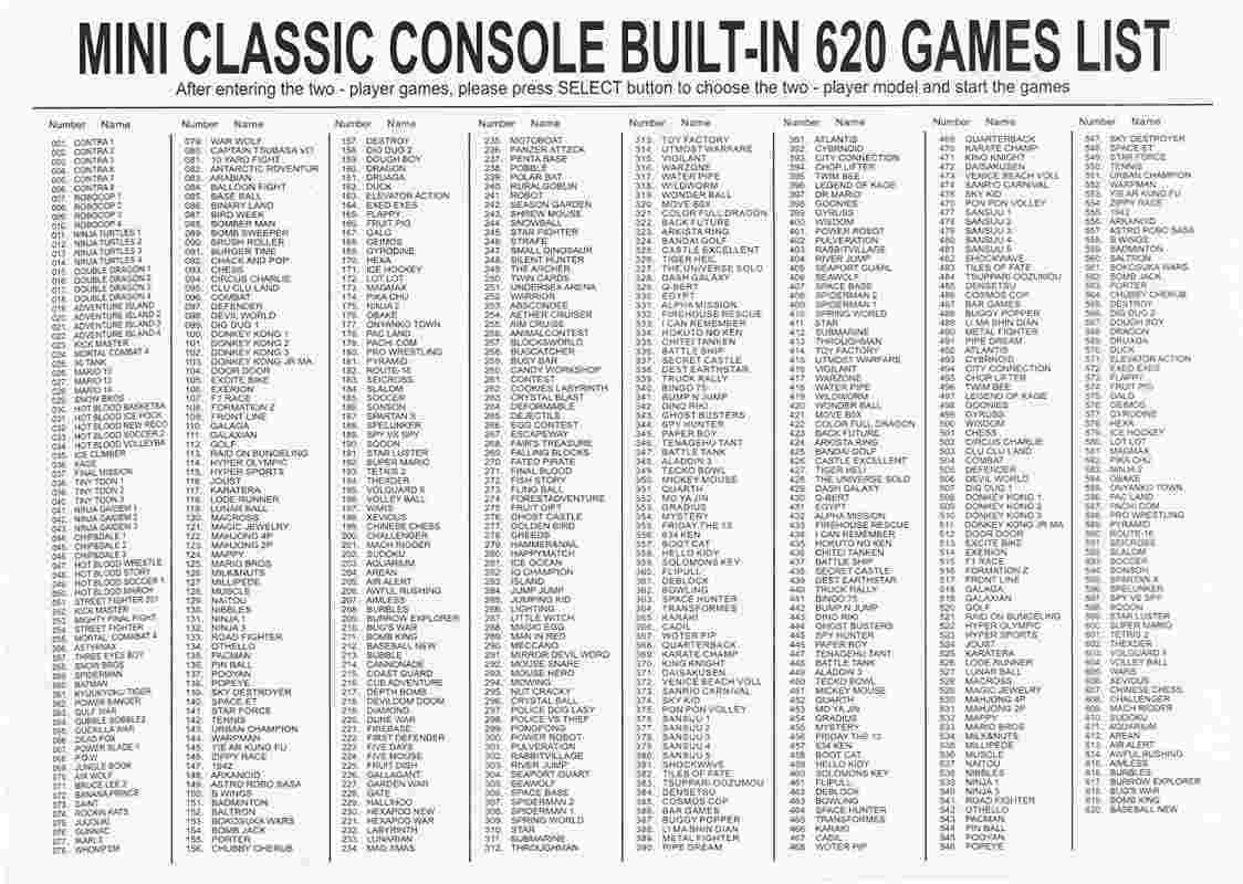 mini game anniversary edition 620 not working