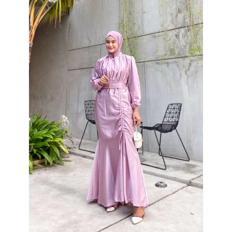 Marva Satin Dress Purple