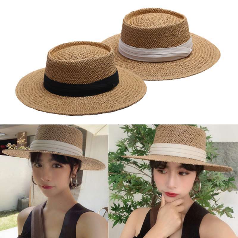 Promo 2PCS Womens Straw Panama Hat 