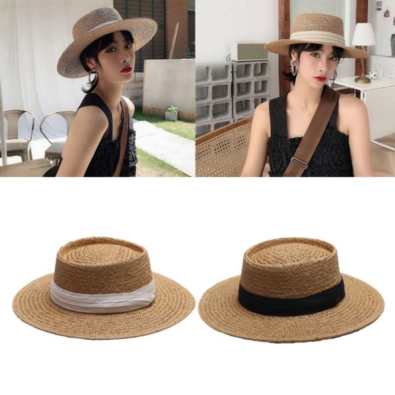 Promo 2PCS Womens Straw Panama Hat 