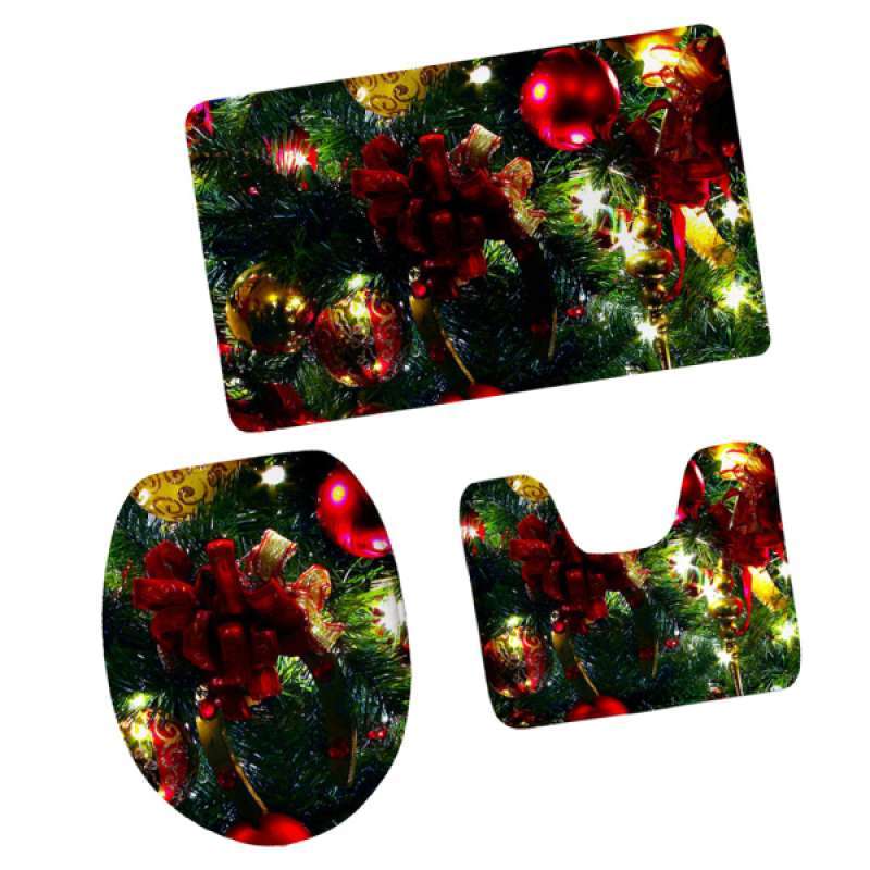 Jual Bathroom Rug Set Christmas Toilet Cover Lid Mat Christmas Xmas Party Decor Online Oktober 2020 Blibli Com