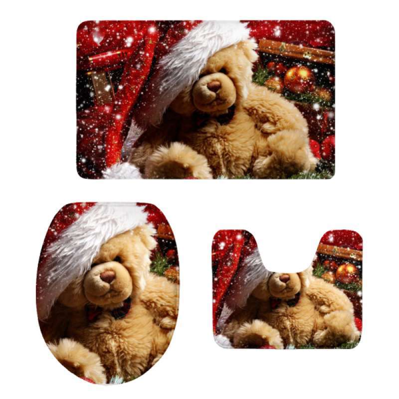 Jual Bathroom Rug Set Christmas Toilet Cover Lid Mat Christmas Xmas Party Decor Online Oktober 2020 Blibli Com