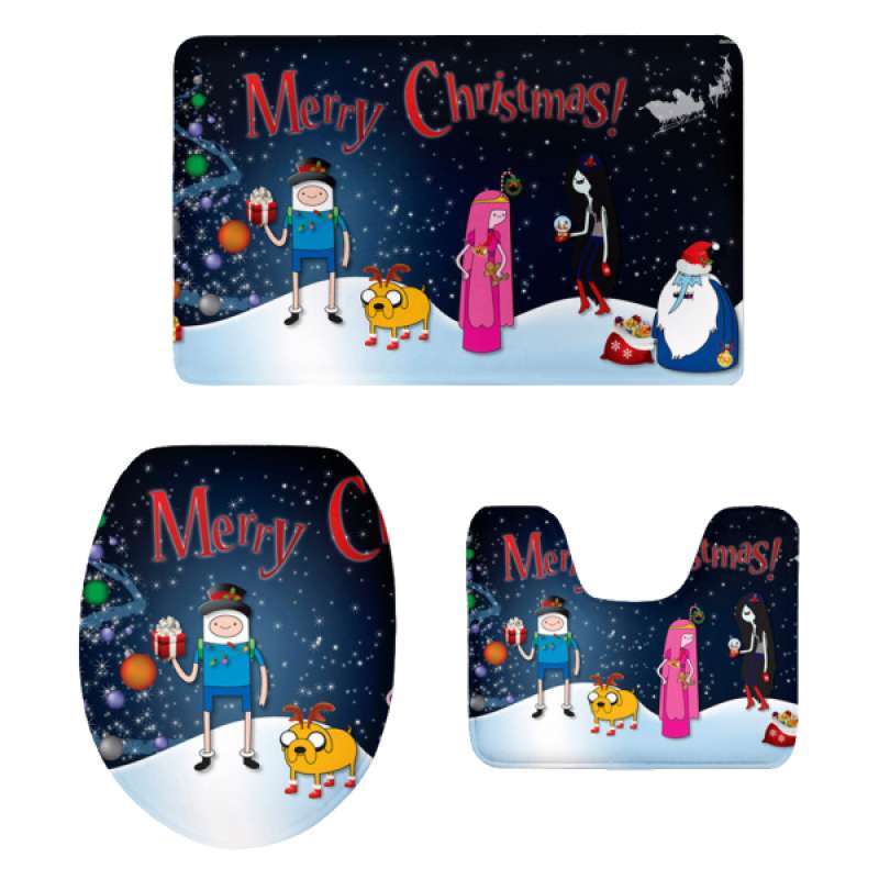 Jual Bathroom Rug Set Christmas Toilet Cover Lid Mat Christmas Xmas Party Decor Online Januari 2021 Blibli