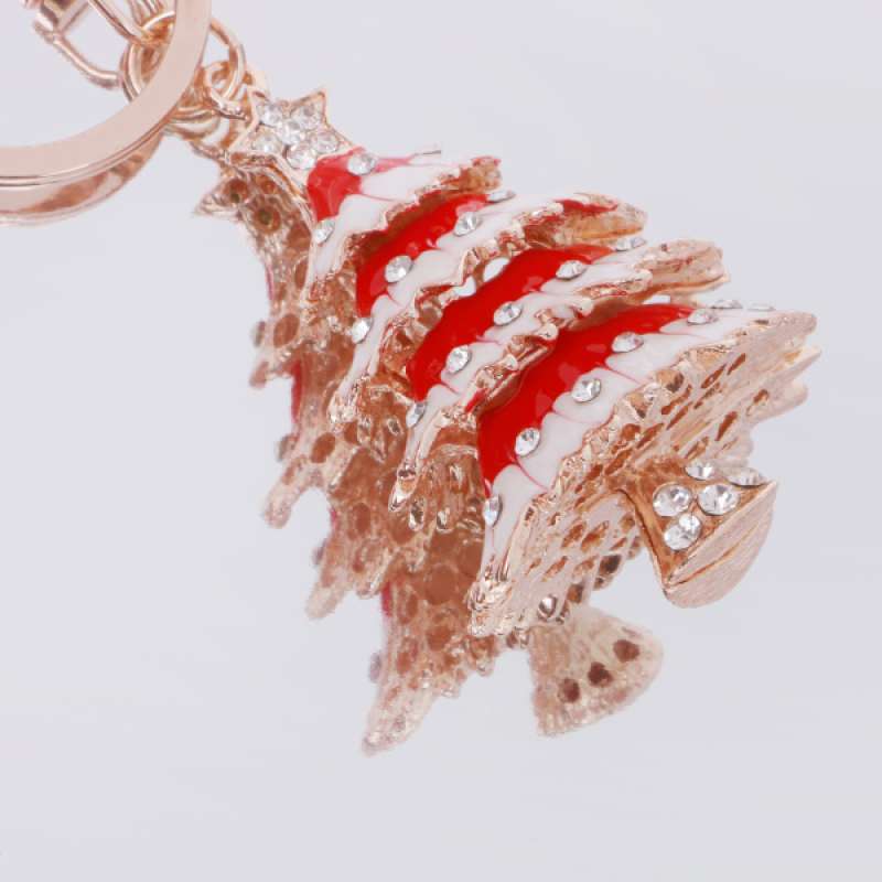 Trendy Christmas Tree Pendant Lobster Clasp Key Ring Chain Hanging Ornament
