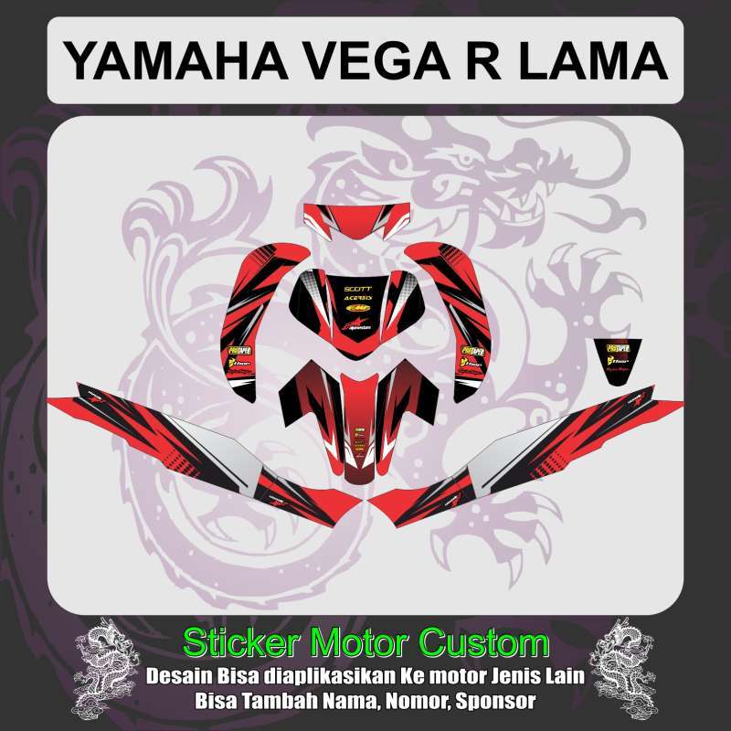 Jual Naga Sticker Sticker Decal Yamaha Vega R Lama Red Grafis Terbaru Juni 2021 Blibli