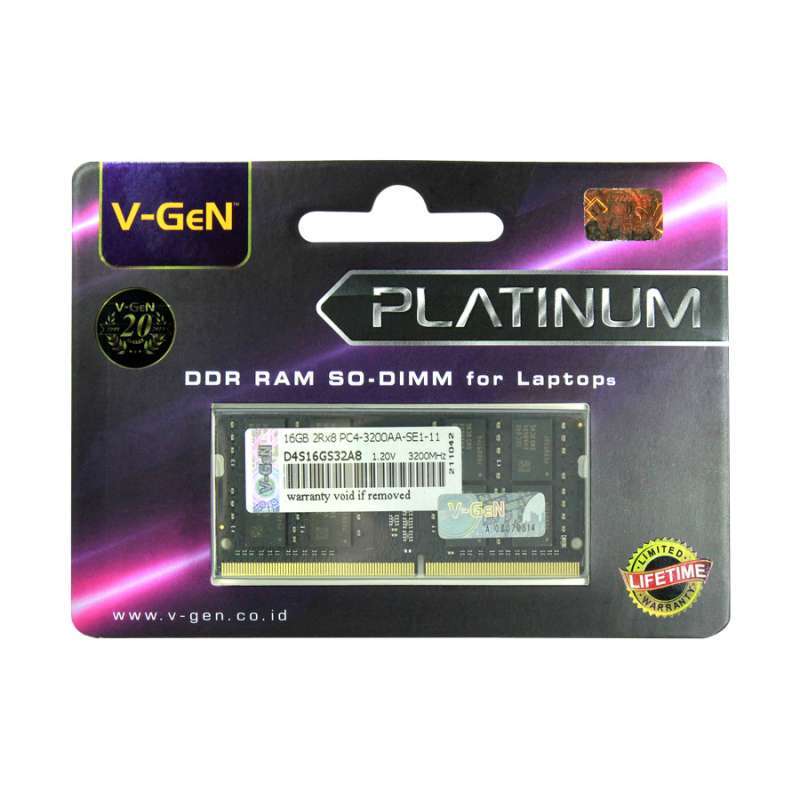 RAM DDR4 SODimm V-GeN 16GB PC25600/3200Mhz (Memory Laptop VGEN)