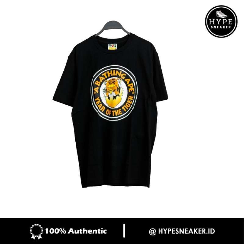 Jual Kaos BAPE HEAD TIGER YELLOW BLACK Tshirt 100 ORIGINAL L
