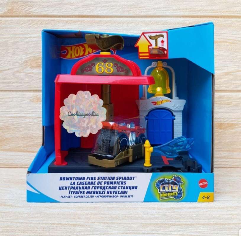 Hot wheels city downtown fire station store spinout playset