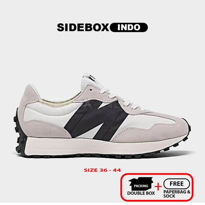 Sepatu Sneakers New Balance 327 White Black Original 100 Bnib
