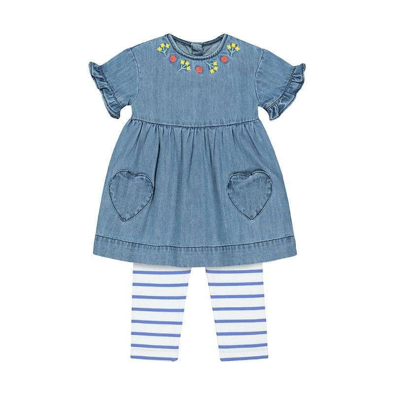 Jual Mothercare Embroidered Denim Dress 