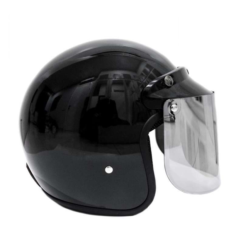 Jual Helm Bogo Retro Kaca Datar Polos Hitam Sni Hitam Murah Mei 2021 Blibli