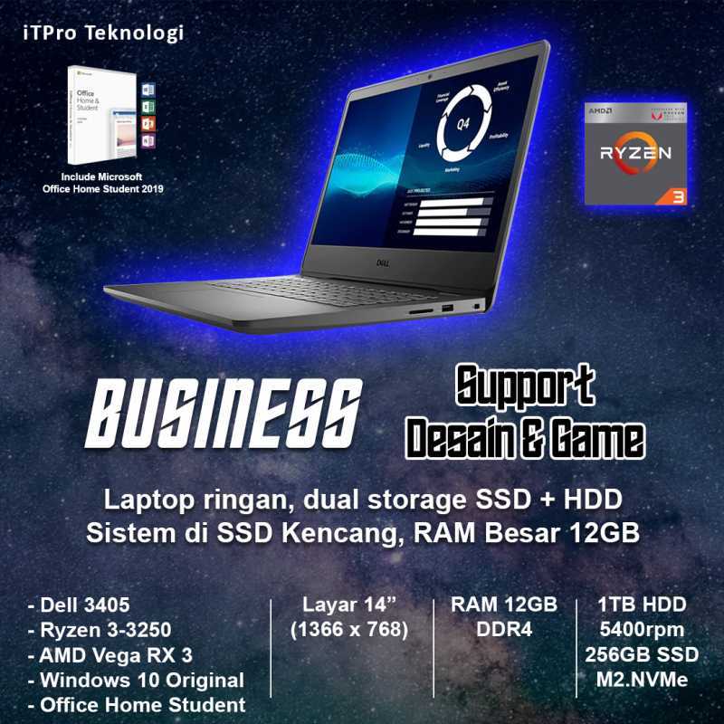 Dell Vostro 3405 [AMD Ryzen 3-3250, 4GB, 1TB HDD AMD Radeon RX Vega 3,  14
