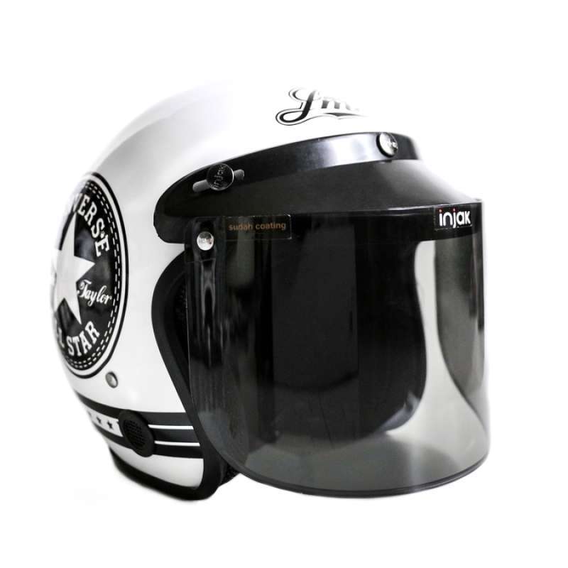 Jual Helm Bogo Retro Kaca Datar Motif Converse Hitam Putih Sni Putih Online Februari 2021 Blibli