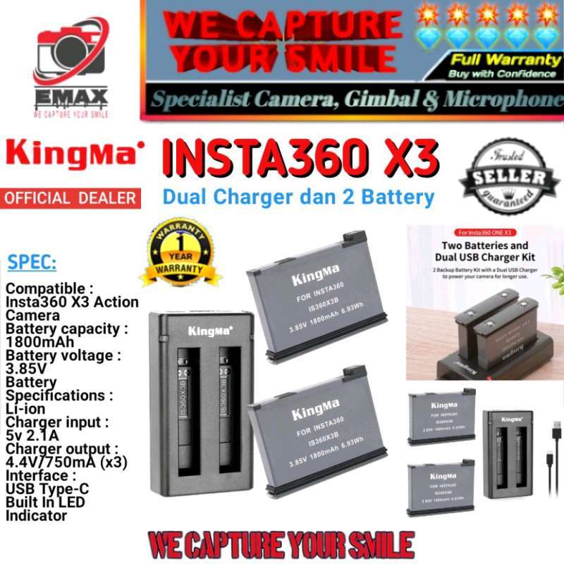 Usb Type Insta360 One X2 Usb Jual Kingma Dual Charger Battery