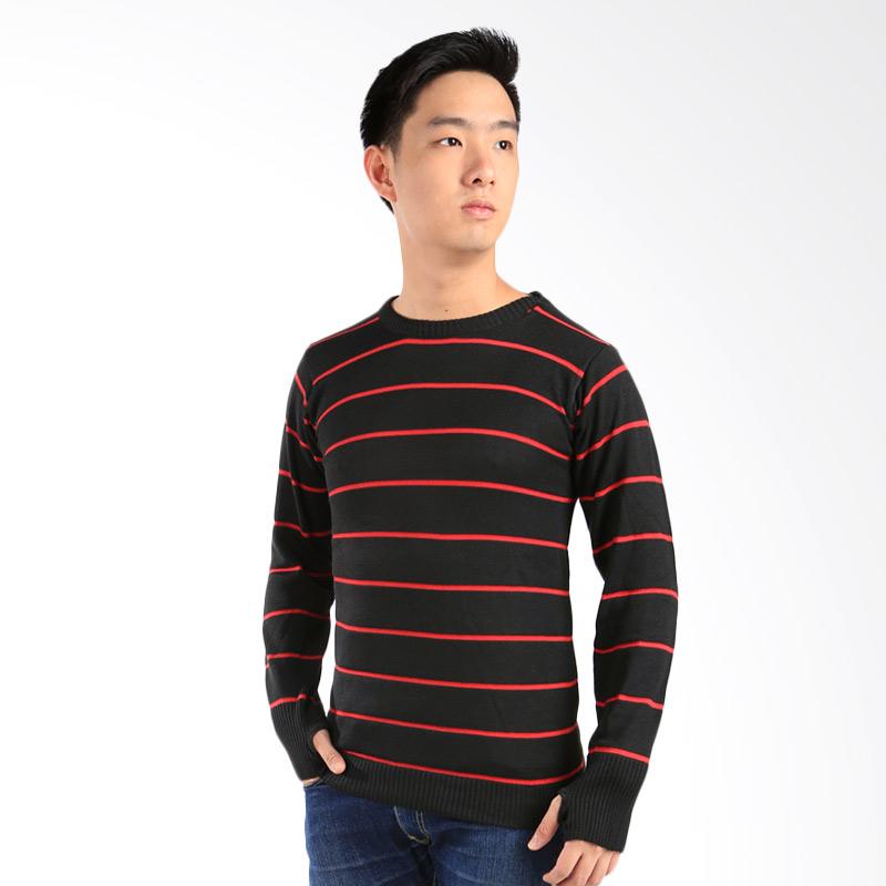 Elfs Shop Rajut Ariel Stripe Sweater - Hitam
