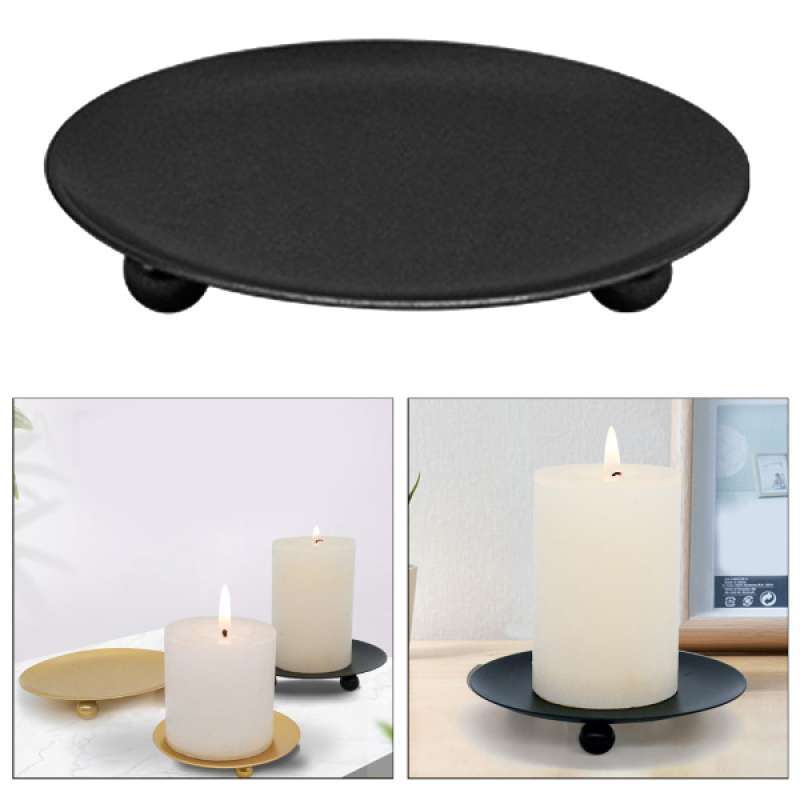 Jual Set Of 4 Iron Candle Holder Plate Candlestick Table Stand Christmas Decor Online April 2021 Blibli