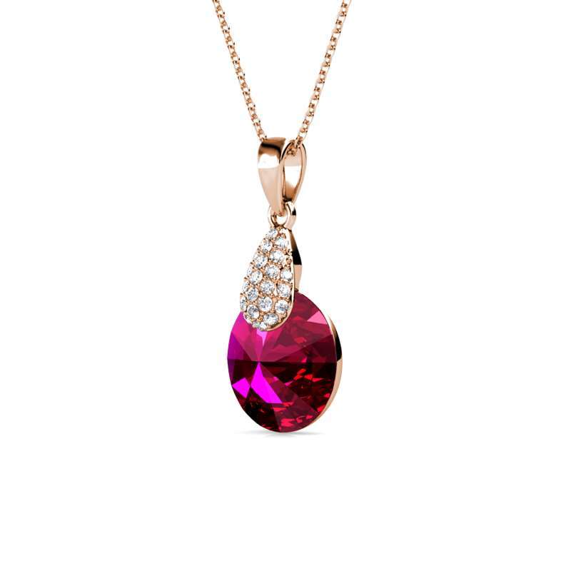 Jual Ruby Drop Pendant - Kalung Crystal 