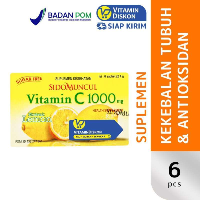 Sidomuncul Vitamin C 1000 Mg Extract Lemon 1 Box 6 Pc Suplemen Kekebalan Tubuh Dan Antioksidan Terbaru Agustus 21 Harga Murah Kualitas Terjamin Blibli