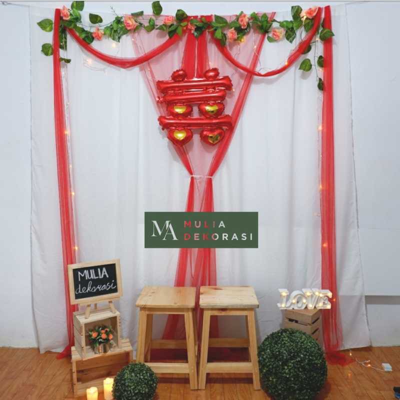 Jual Dekorasi Backdrop Lamaran Engagement Sangjit Shuangxi Background Bekdrop Tunangan Paket Mulia F Merah Terbaru Oktober 2021 Harga Murah Kualitas Terjamin Blibli