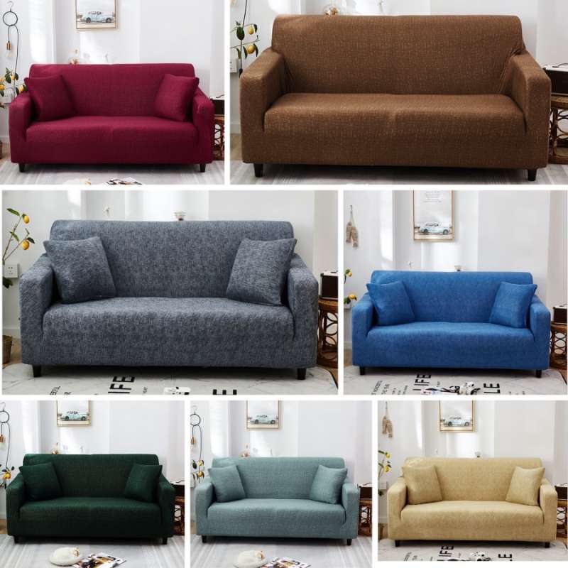 elastic sofa cover plain sarung penutup sofa elastis stretch polos