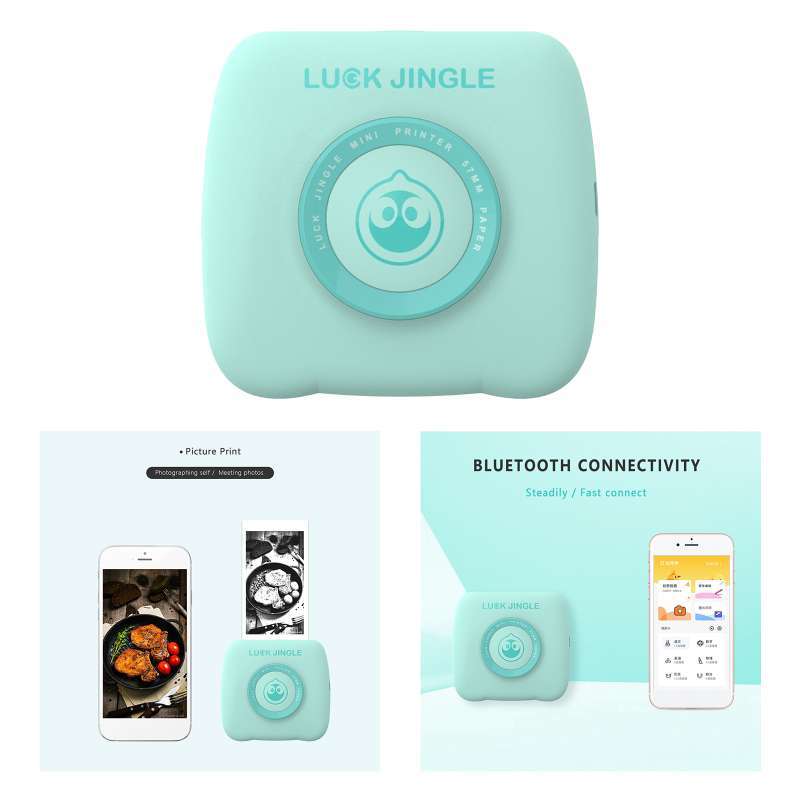 mini portable paper photo printer pocket thermal printing bluetooth wireless bluetooth travel photo file printer birthday gift
