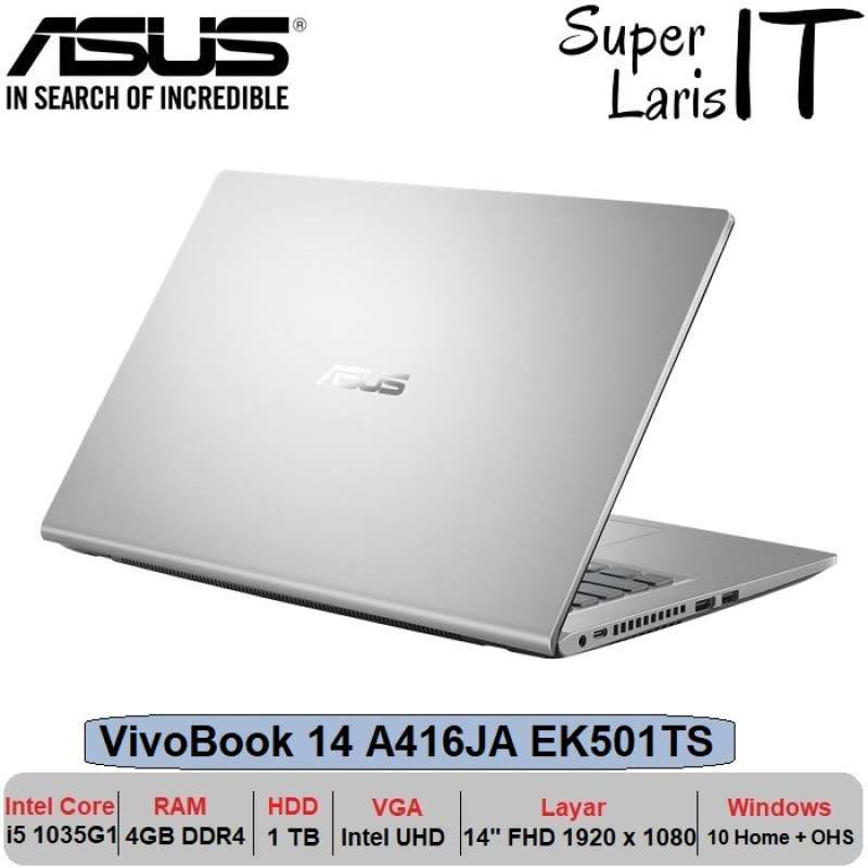 laptop asus vivobook 14 a416ja ek501ts i5 1035g1 4gb 1tb 14 w10 ohs