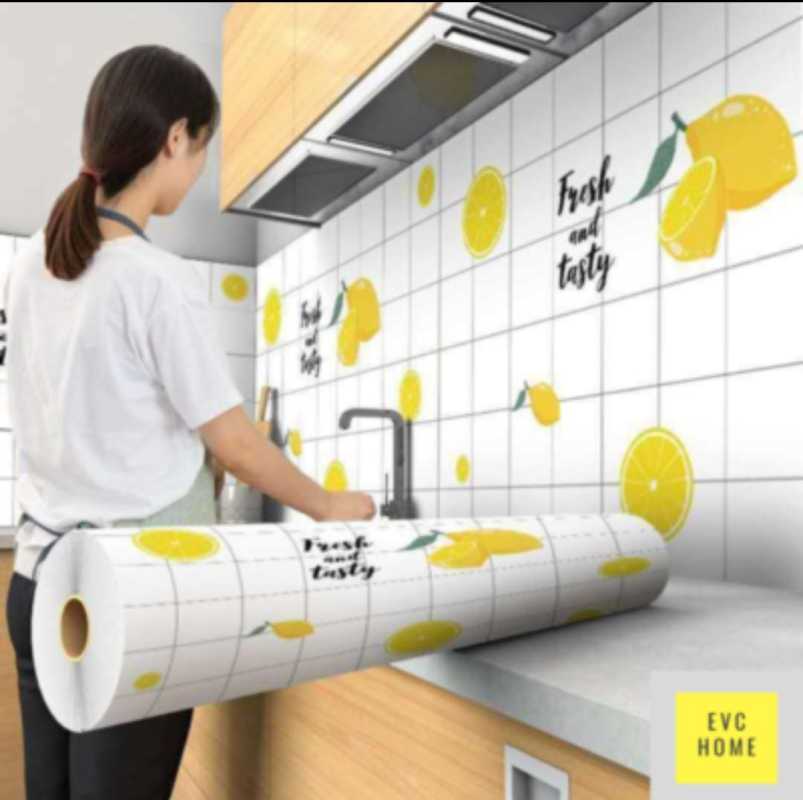 Jual Wallpaper Dinding Dapur Alumunium Foil Motif Jeruk Lemon 3 M X 60 Cm Terbaru Juni 2021 Blibli