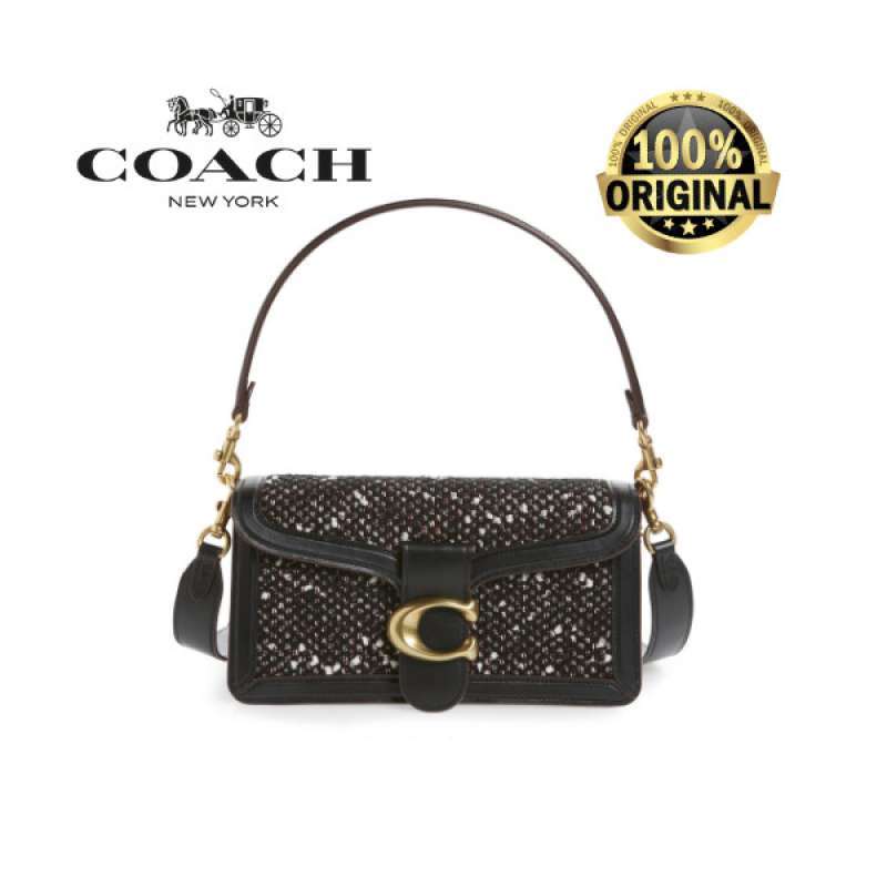 coach black leather grab bag