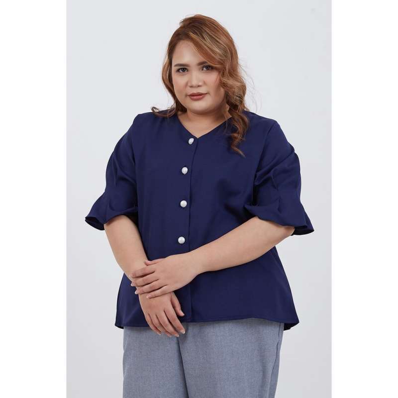 sorabel yf yunse plain v neck big blouse