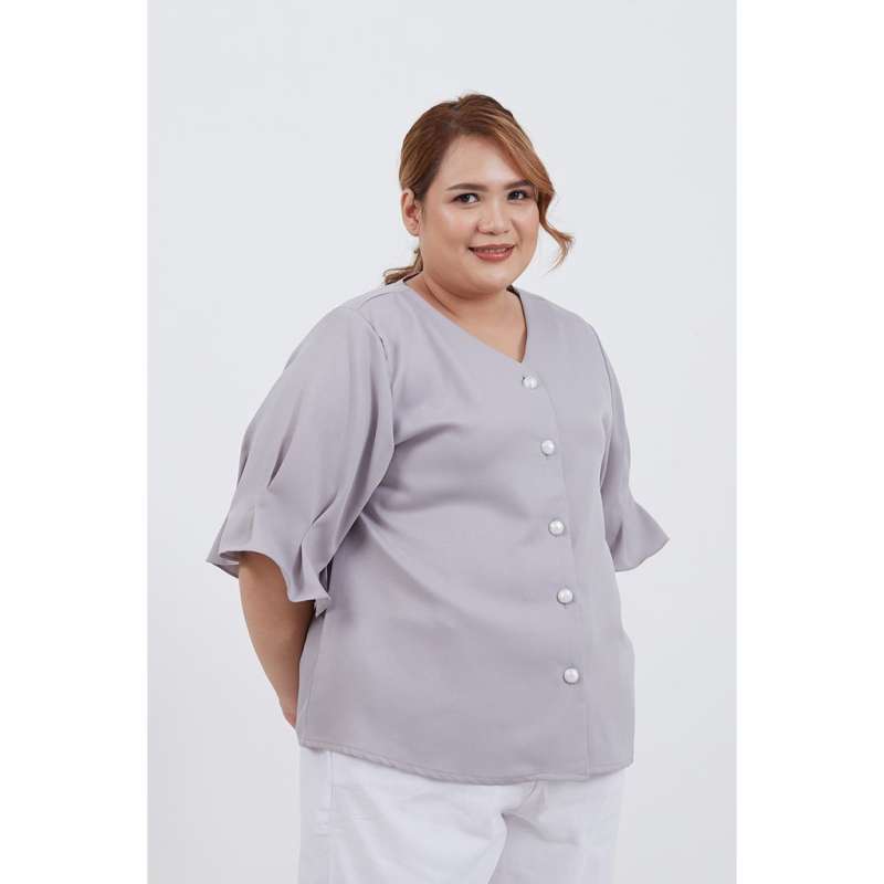 sorabel yf yunse plain v neck big blouse