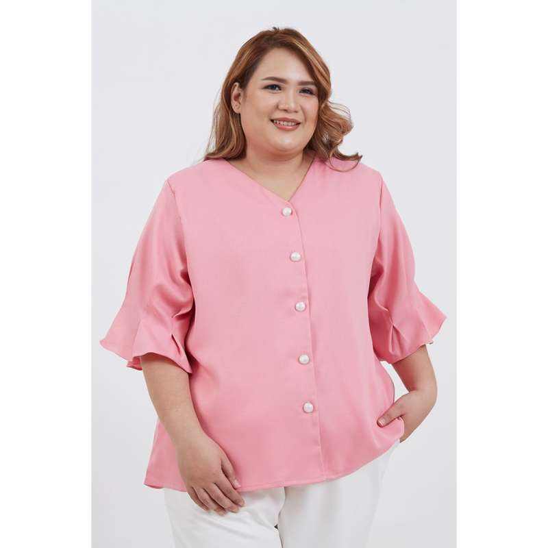sorabel yf yunse plain v neck big blouse