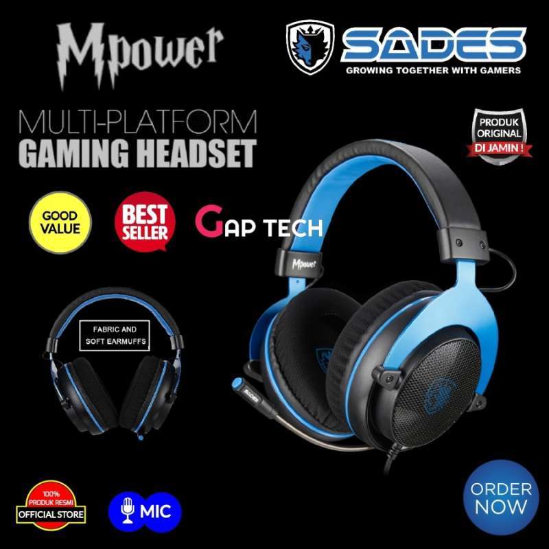 Jual Sades M Power Multi Platform Gaming Headset Original Garansi Resmi Sades 1 Tahun Terbaru Juni 2021 Blibli