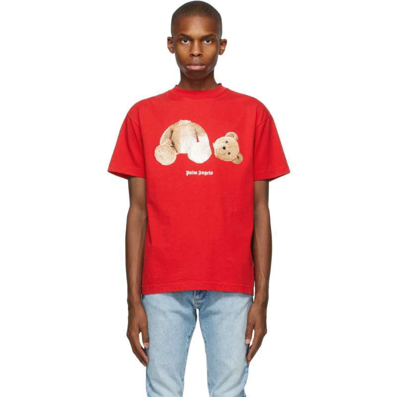 Palm Angels Bear T-shirt Red Brown 